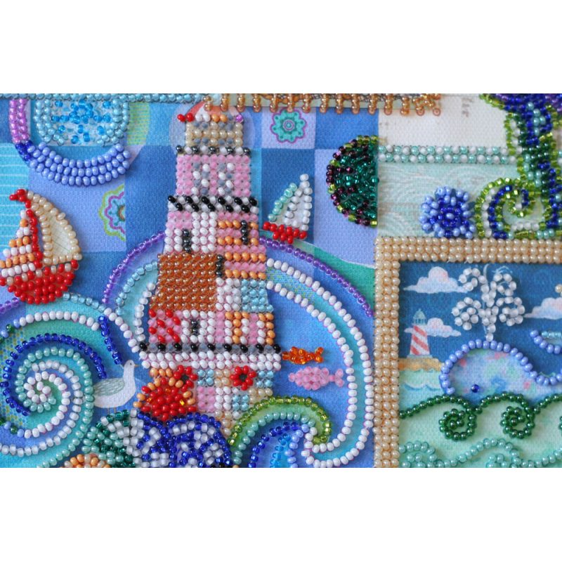 Bead Embroidery Photo Frame Kit "A song about the sea"