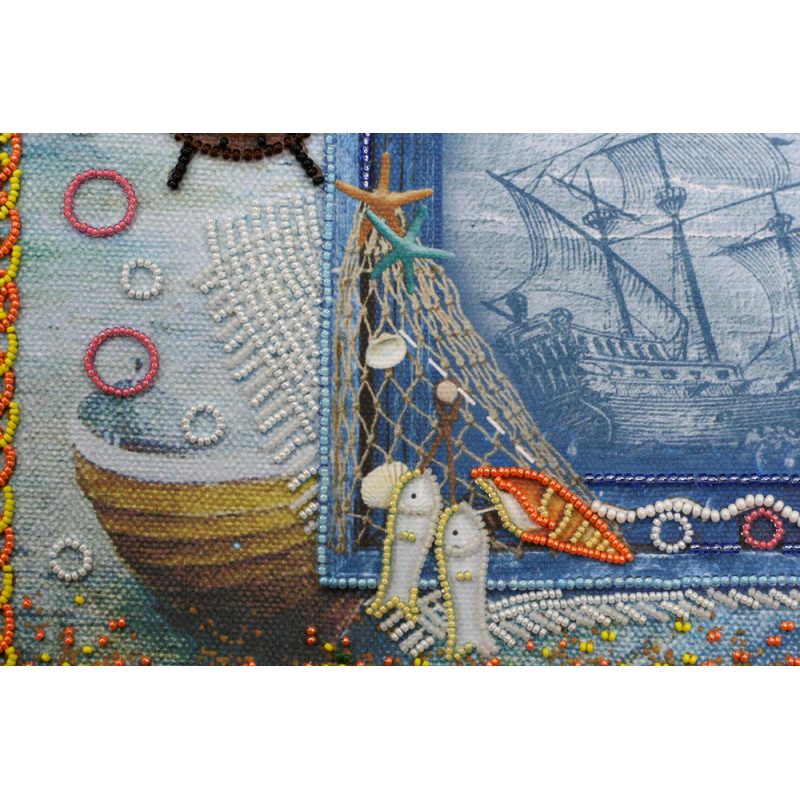 Bead Embroidery Photo Frame Kit ""Treasures from the sea"
