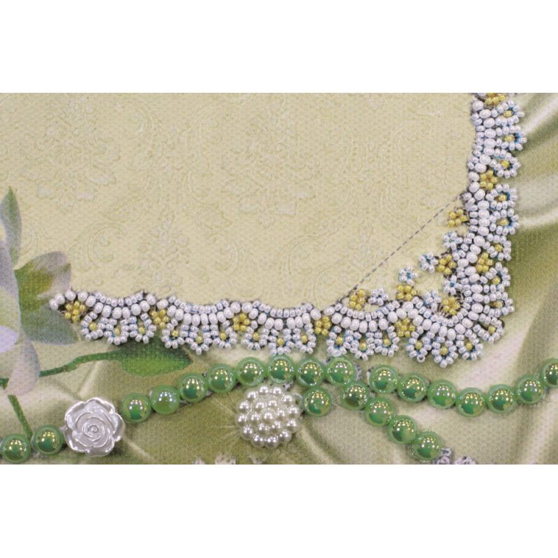 Bead Embroidery Photo Frame Kit "Delicate Lily of the valley"