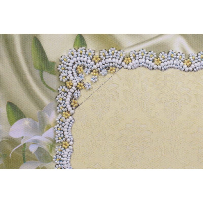 Bead Embroidery Photo Frame Kit "Delicate Lily of the valley"