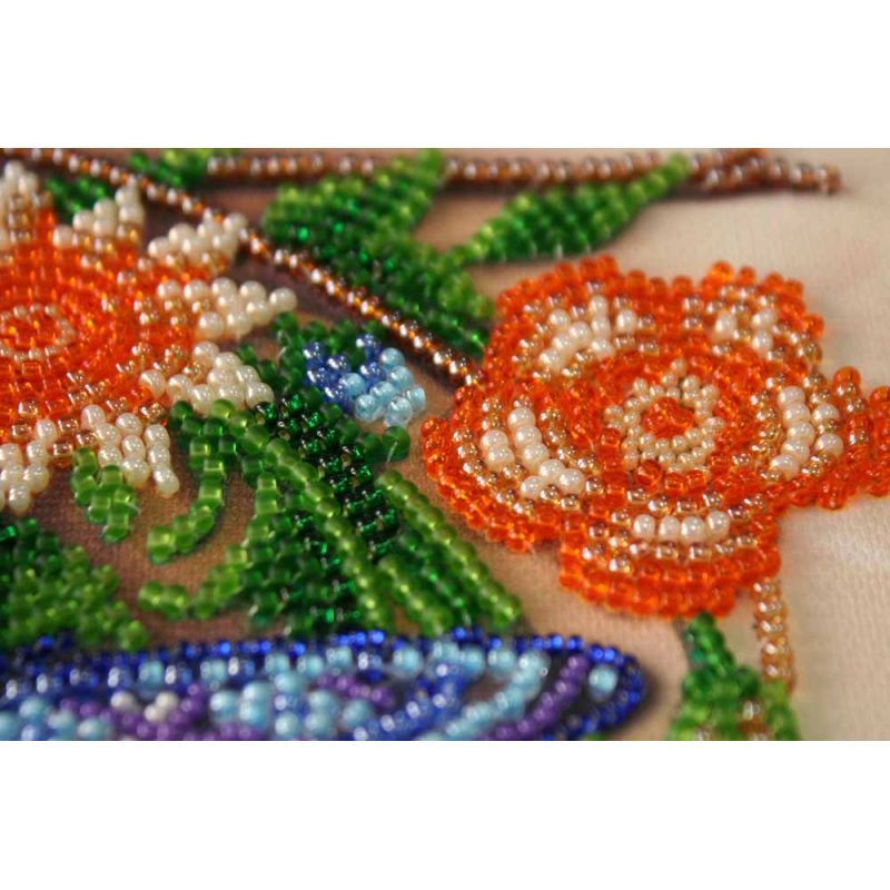 Bead Embroidery Photo Frame Kit "Blue batterfly"