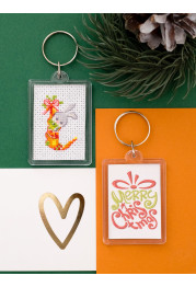 Bead Embroidery Postcard Kit "A hare in the stocking"