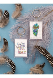 Bead Embroidery Postcard Kit "Feather"