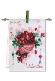 Bead Embroidery Pennant Kit "Bouquet with love"