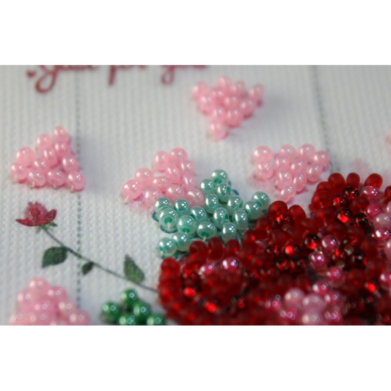 Bead Embroidery Pennant Kit "Bouquet with love"