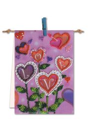 Bead Embroidery Pennant Kit "Flowers of love"