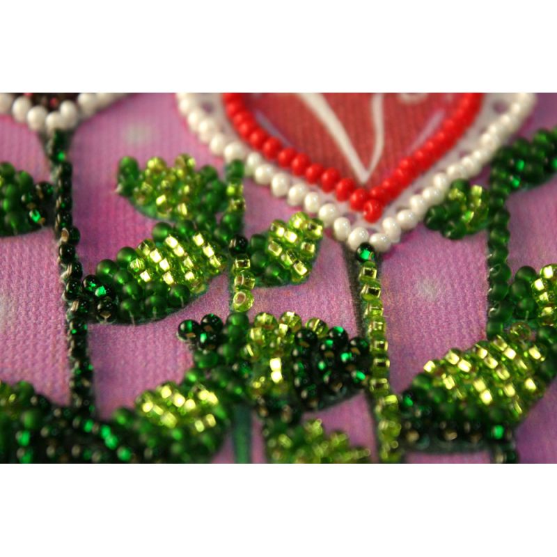 Bead Embroidery Pennant Kit "Flowers of love"