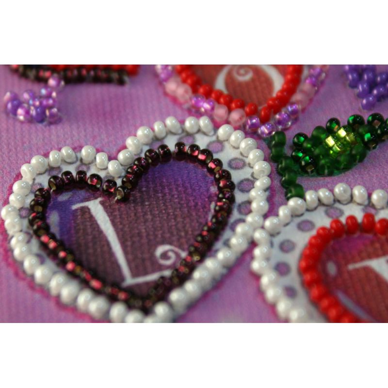 Bead Embroidery Pennant Kit "Flowers of love"