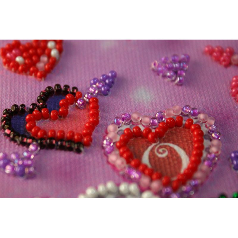Bead Embroidery Pennant Kit "Flowers of love"