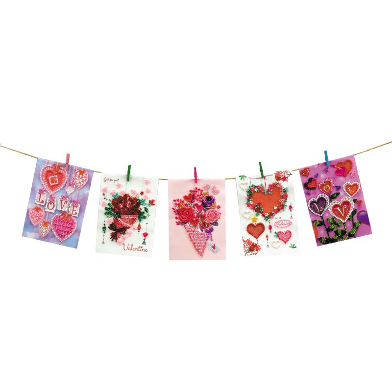 Bead Embroidery Pennant Kit "Flowers of love"