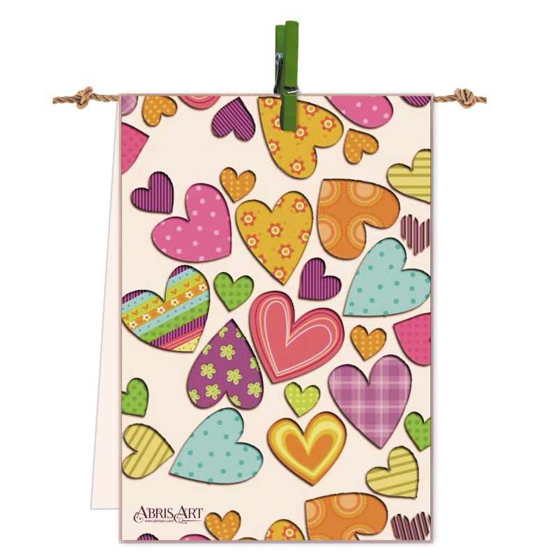 Bead Embroidery Pennant Kit "Happy heart"