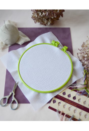Plastic embroidery hoop, light green, d-165 mm