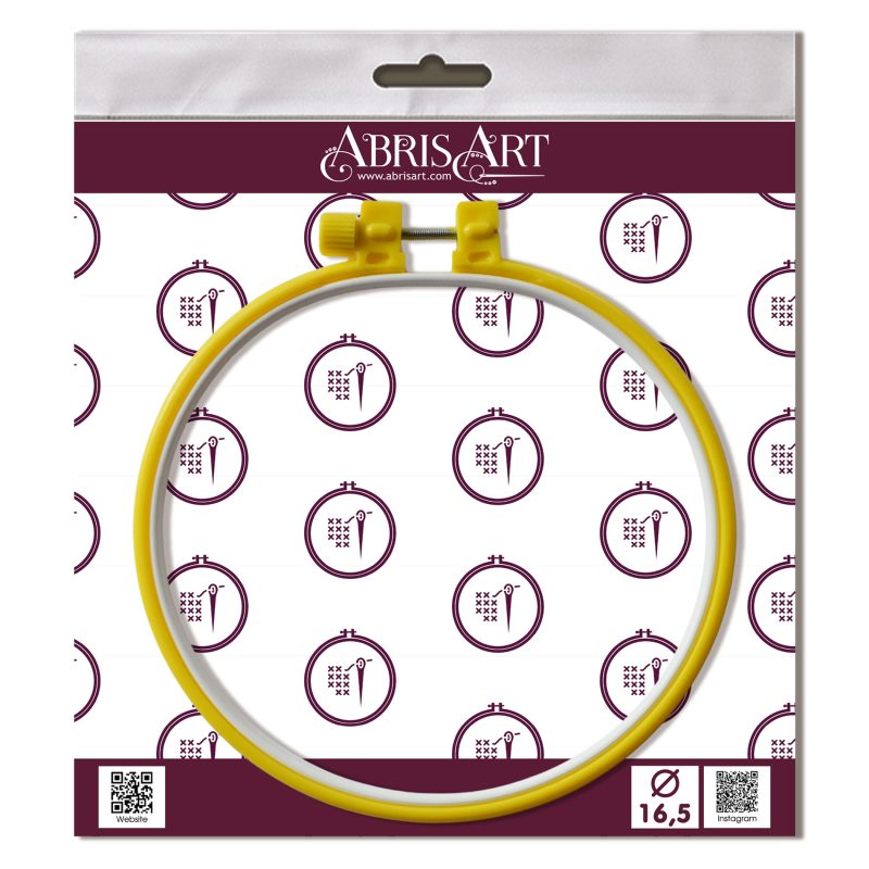 Plastic embroidery hoop, yellow, d-165 mm