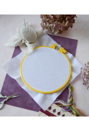 Plastic embroidery hoop, yellow, d-165 mm