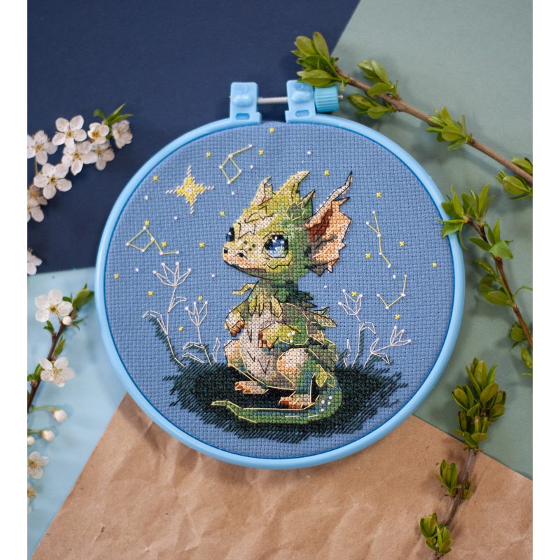 Plastic embroidery hoop, blue, d-165 mm