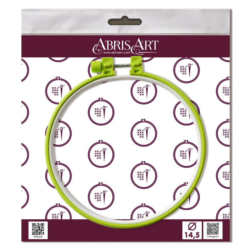 Plastic embroidery hoop, light green, d-145 mm