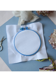 Plastic embroidery hoop, blue, d-145 mm