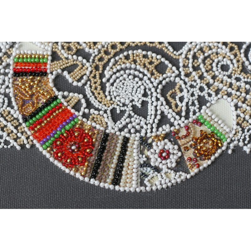 Bead Embroidery Kit on Art Canvas "Cat and moth"