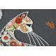 Bead Embroidery Kit on Art Canvas "Cat and moth"