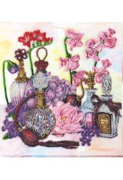 Bead Embroidery Kit on Art Canvas "Floral trail"