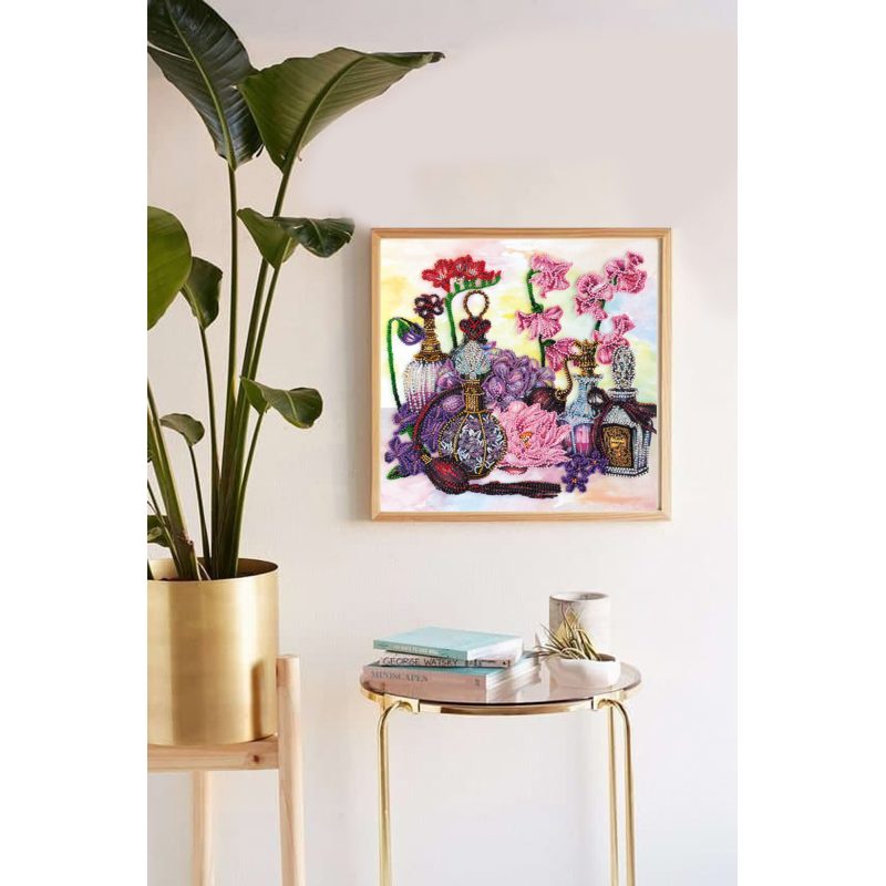 Bead Embroidery Kit on Art Canvas "Floral trail"