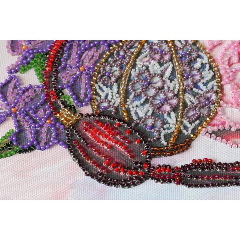 Bead Embroidery Kit on Art Canvas "Floral trail"