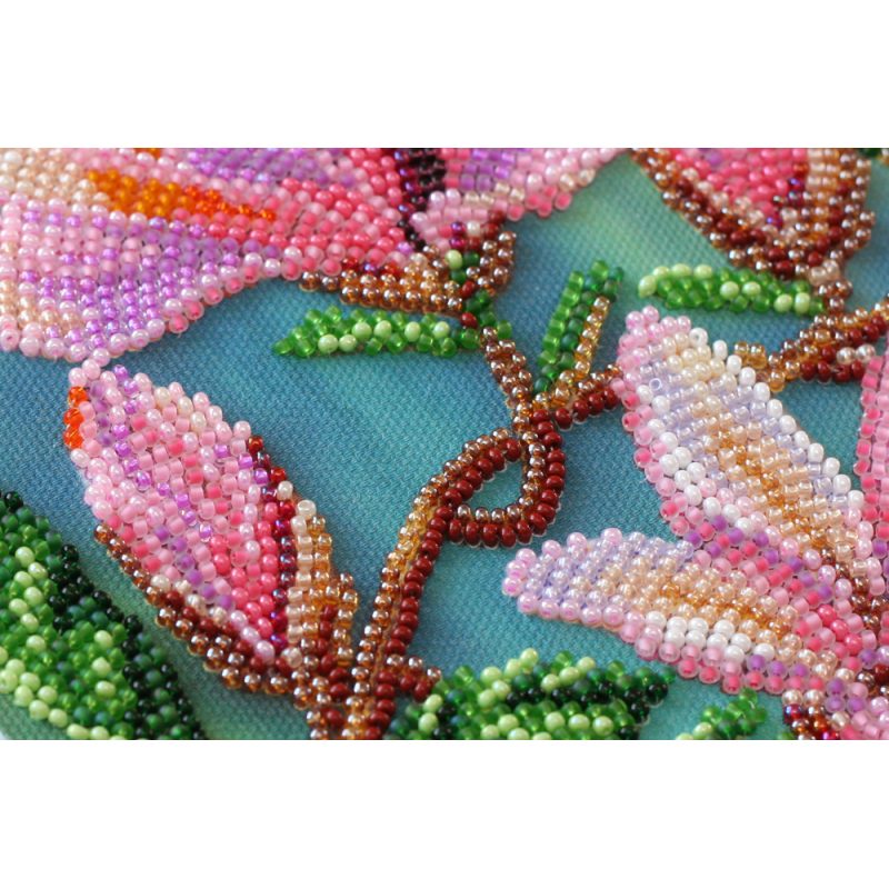 Bead Embroidery Kit on Art Canvas "Magnolias bloom"