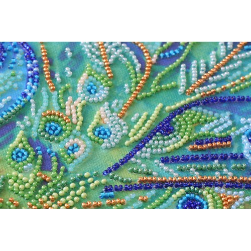 Main Bead Embroidery Kit Royal peacock (Deco Scenes), AB-756 by Abris Art - buy online! ✿ Fast delivery ✿ Factory price ✿ Wholesale and retail ✿ Purchase Great kits for embroidery with beads