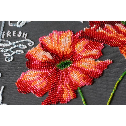 Bead Embroidery Kit Flowers of tanzania Beaded stitching Bead needlepoint
