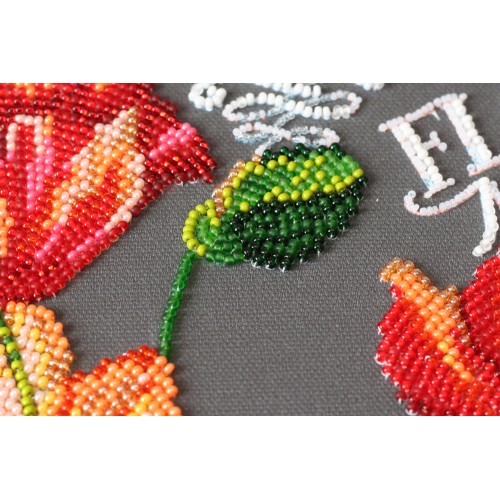 Main Bead Embroidery Kit Velvet poppies (Flowers), AB-804 by Abris Art - buy online! ✿ Fast delivery ✿ Factory price ✿ Wholesale and retail ✿ Purchase Great kits for embroidery with beads