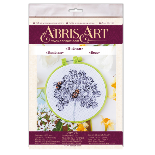 Cross-stitch kits Bees, AHM-049 by Abris Art - buy online! ✿ Fast delivery ✿ Factory price ✿ Wholesale and retail ✿ Purchase Kits-miniature for cross stitch