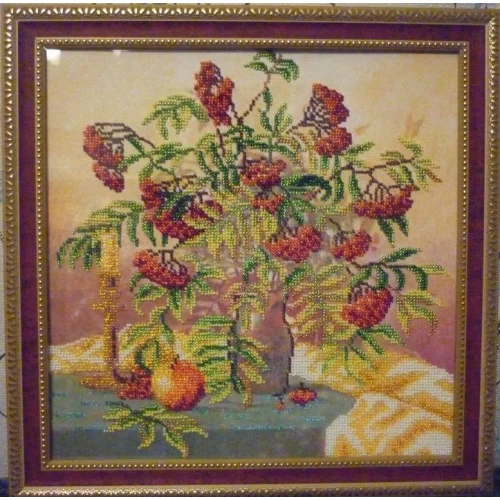 Charts on artistic canvas Wild ash cluster, AC-219 by Abris Art - buy online! ✿ Fast delivery ✿ Factory price ✿ Wholesale and retail ✿ Purchase Large schemes for embroidery with beads on canvas (300x300 mm)