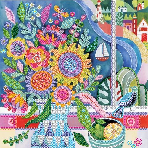 Charts on artistic canvas Flowers by the Sea, AC-503 by Abris Art - buy online! ✿ Fast delivery ✿ Factory price ✿ Wholesale and retail ✿ Purchase Scheme for embroidery with beads on canvas (200x200 mm)