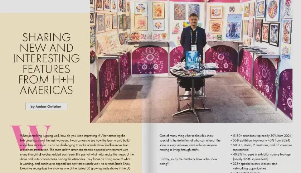 Handmade Seller feature about Abris Art at H+H Americas